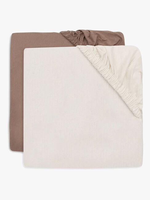 Jollein Spannbettlaken 2er-Pack 40x80, Milky Coffee/Ivory