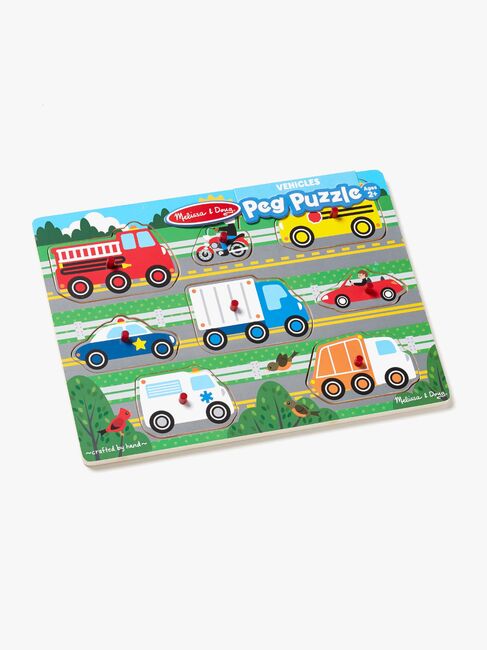 Melissa & Doug Knopfpuzzle aus Holz Fahrzeuge, 8 Teile