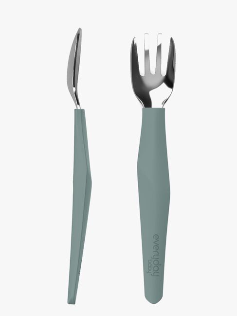 Everyday Baby Besteckset Silikon 2er-Pack, Grün