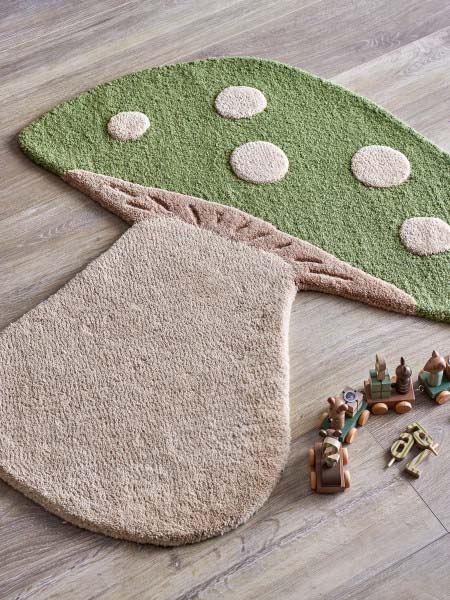 Bloomingville MINI Mushroom Teppich 90 x 85 cm, Grün 82063673-2161_4a.jpg