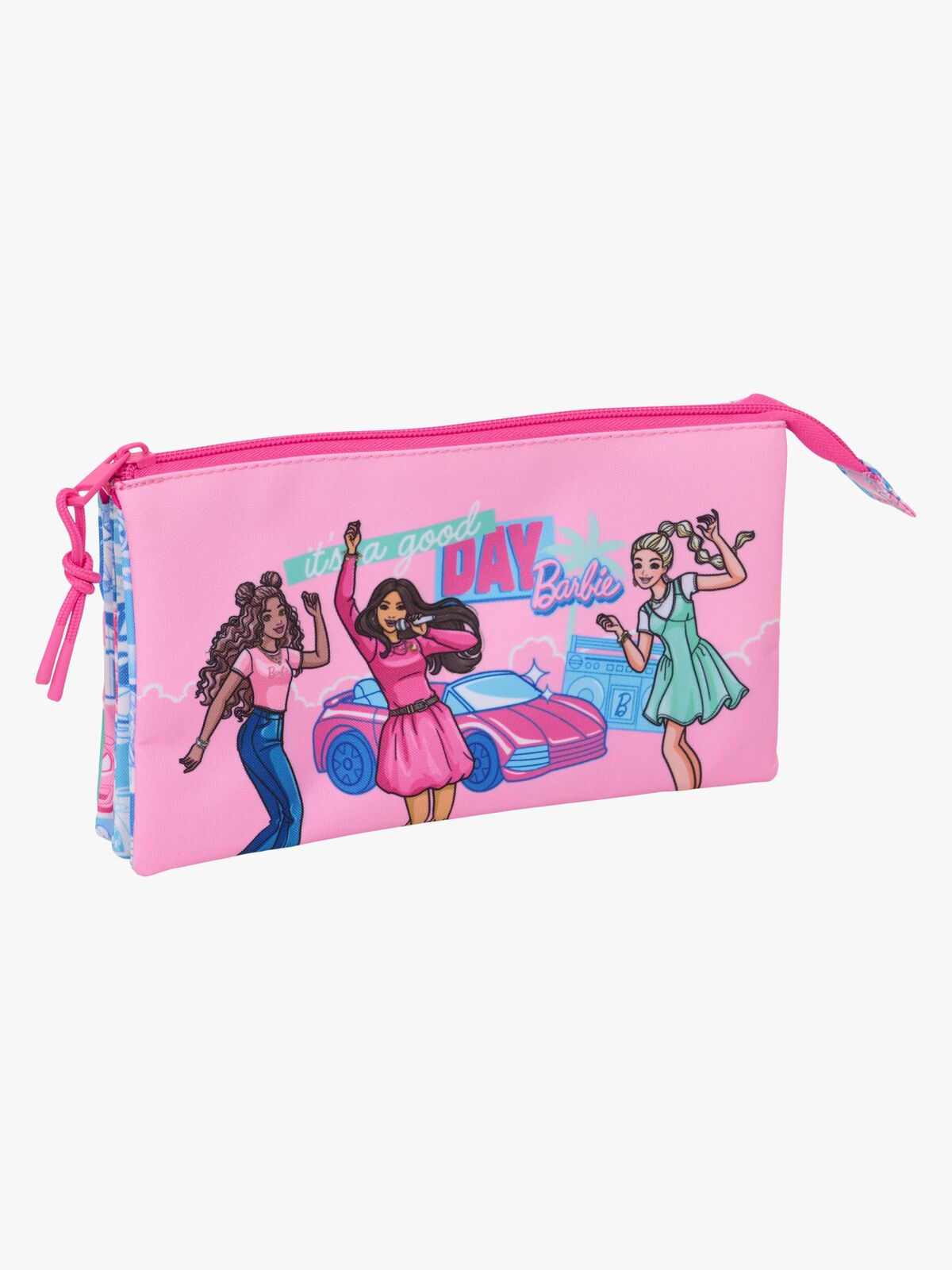 Barbie Dreifach-Federmäppchen, Blau/Pink