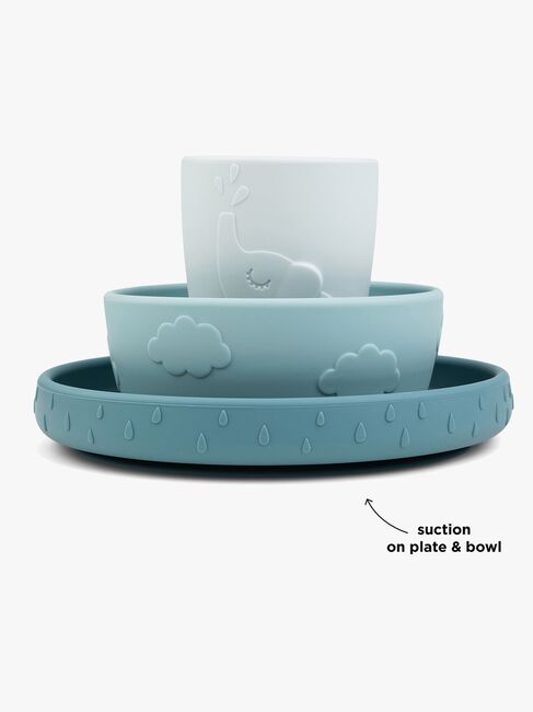 Done By Deer Stick & Stay Geschirr-Set Deer Friends, Blue