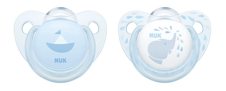 NUK Baby Blue 6-18 Monate Schnuller 2er-Pack, Silikon
