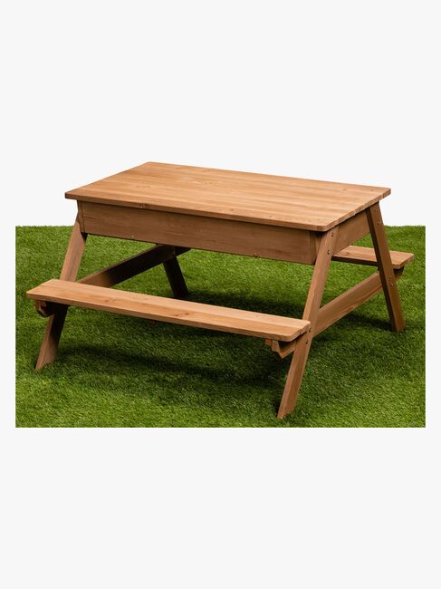 Woodlii Picknicktisch mit Sandkasten + Deckel, Braun