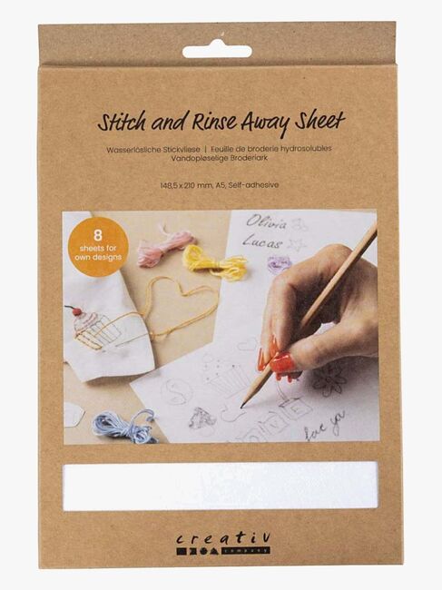 Creativ Company Wasserlöslich Stickereibogen A5 8 st