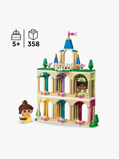 LEGO Disney Princess 43291 Die Mini-Prinzessinnen Belle und Tiana mit ihrem Schloss