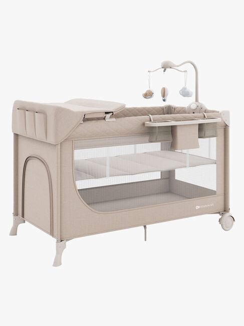 Kinderkraft LEODY UP Reisebett mit Zubehör, Beige