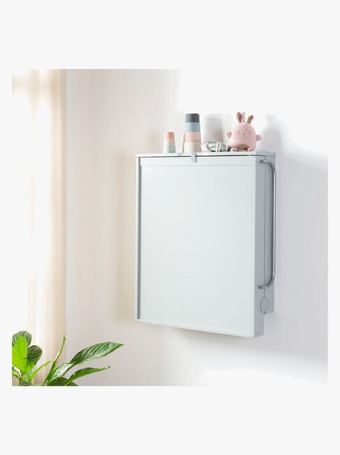 Roba Wandmontierter Wickeltisch & Wickelunterlage, Taupe Lacquered/Silver Grey