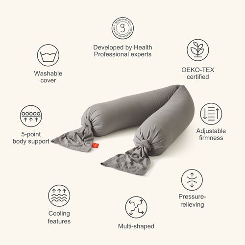 bbhugme Umstands- und Stillkissen, Stone