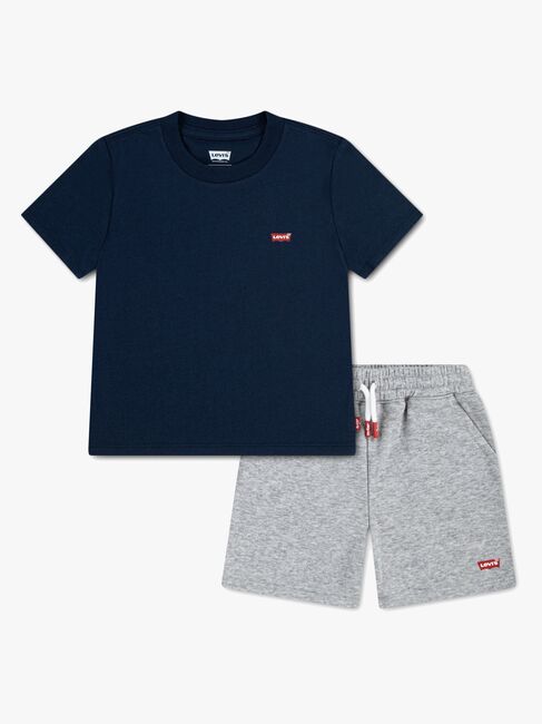 Levi's LVB Batwing T-Shirt & Knit Short Set, Dress Blue