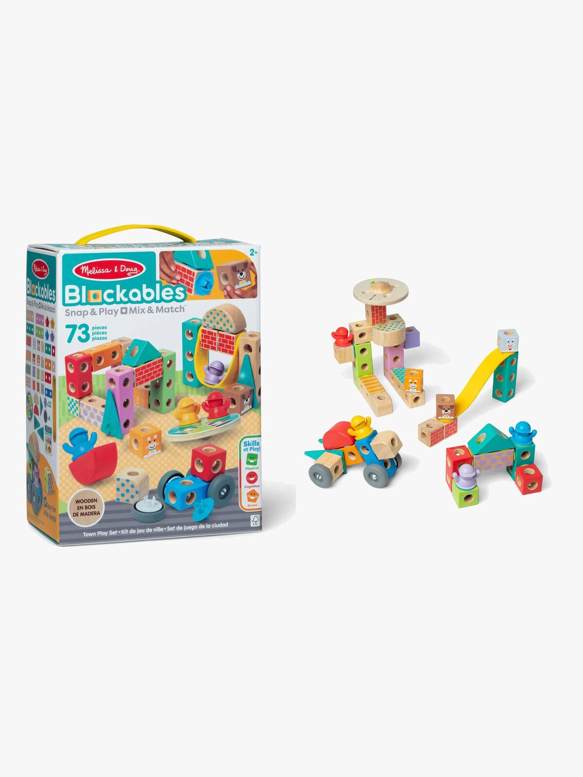 Melissa & Doug Blockables Bausatz Stadt 73 Teile