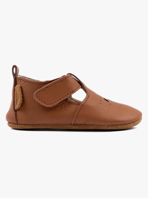 Mikk-Line Leather Hausschuhe, Cognac