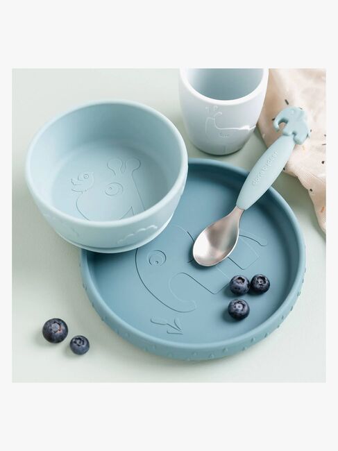 Done By Deer Stick & Stay Geschirr-Set Deer Friends, Blue