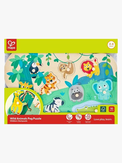 Hape Knopfpuzzle Wilde Tiere 10 Teile