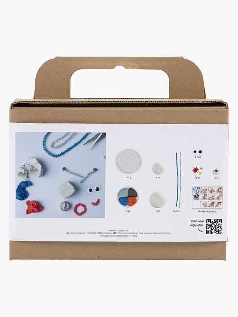 Creativ Company Bastelset Mini Modelliermasse Roboter, Blau/Grau/Rot