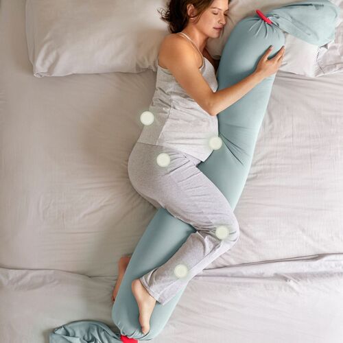 bbhugme Umstands- und Stillkissen Eucalyptus, Mintgrün