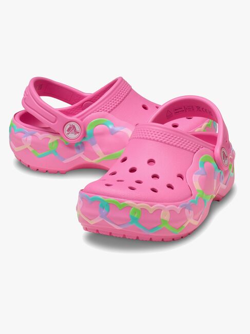 Crocs Classic Heart Lights Pantoffeln, Pink Lemonade