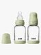 BIBS Slow Flow Glas Fläschchen Silikon 2er-Pack 120 ml, Sage
