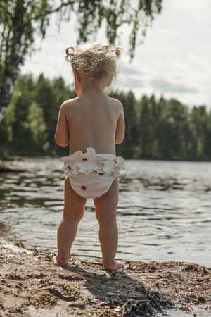 Lindberg Daisy Baby Badewindel, Offwhite/Pink