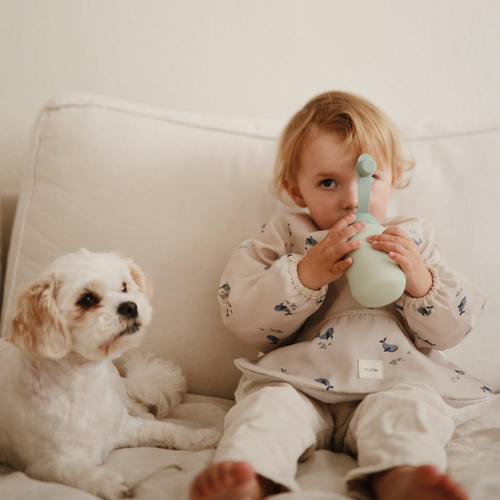 Mushie Langärmliges Lätzchen, Whales