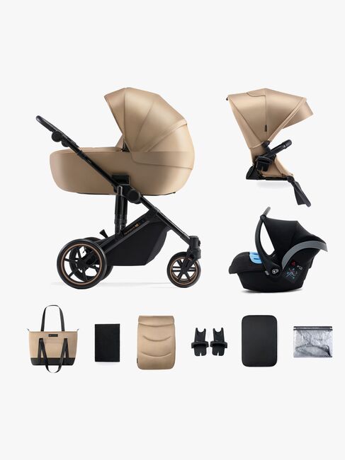 Kinderkraft PRIME 2 3-in-1 Kombikinderwagen Travelsystem inkl. Mink Pro, Sandrose Beige