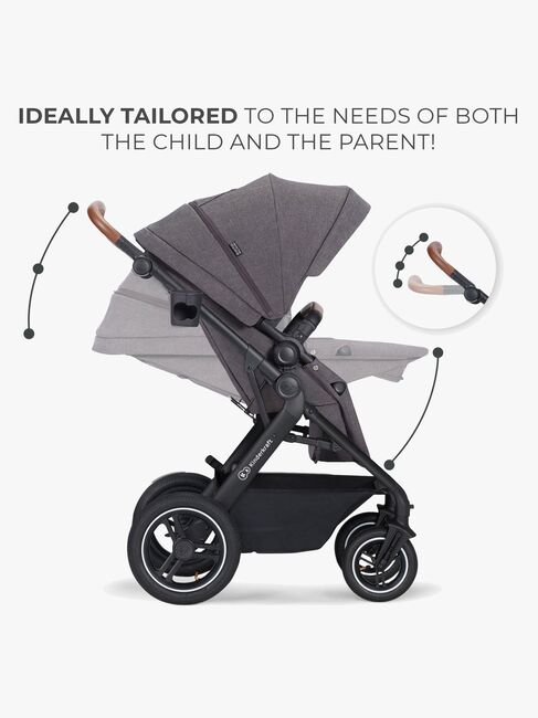 Kinderkraft Multifunctional 3-in-1 B-Tour Mink Pro Kombikinderwagen, Dark Grey