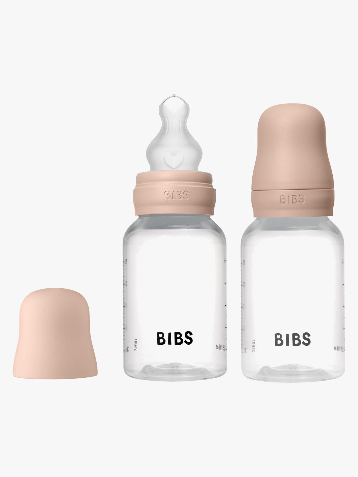 BIBS Slow Flow Fläschchen Silikon 2er-Pack 150 ml, Blush
