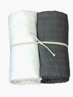 Mini Dreams Musselintuch 2er-Pack, Weiß/Grau