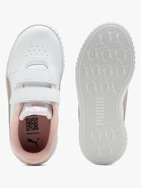 Puma Carina 3.0 V PS Sneaker, White/Sandstone