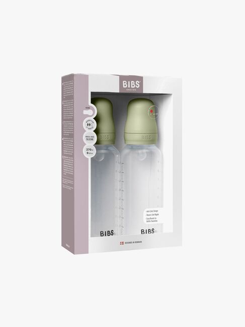 BIBS Medium Flow Fläschchen Silikon 2er-Pack 270 ml, Sage