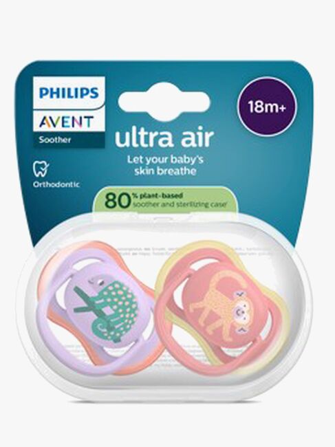 Philips Avent Ultra Air Schnuller 18m+ 2er-Pack, Rot/Lila