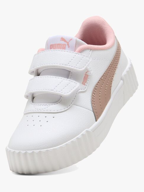 Puma Carina 3.0 V PS Sneaker, White/Sandstone