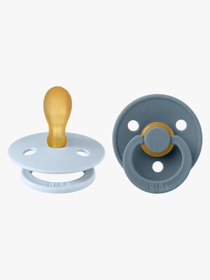 BIBS Colour Schnuller 2er-Pack Latex Größe 2, Baby Blue/Petrol