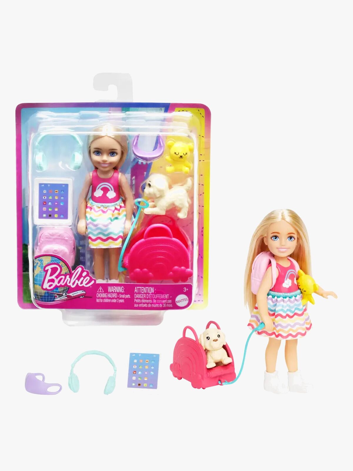 Barbie Chelsea Travel Puppenset mit Welpe