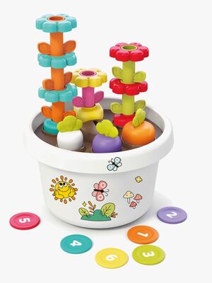 Kinder and Kids Kreatives Montessorispielzeug Topf mit Pflanzen und Aufklebern