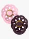BIBS Boheme Schnuller 2er-Pack Latex Größe 2 Rund, Baby Pink/Plum