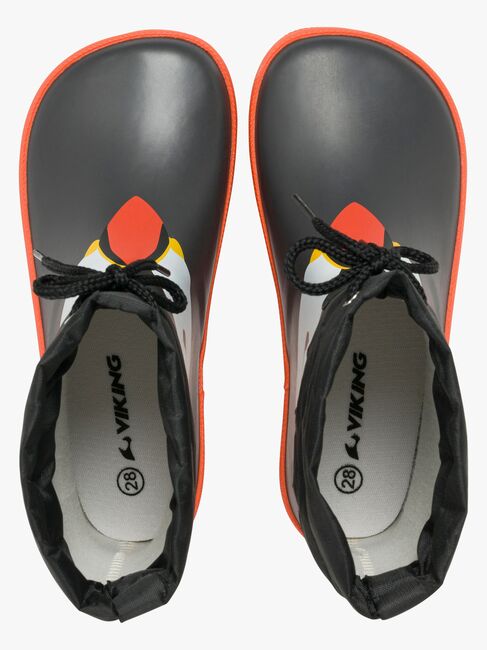 Viking Alv Paw Print Barefoot Gummistiefel, Black