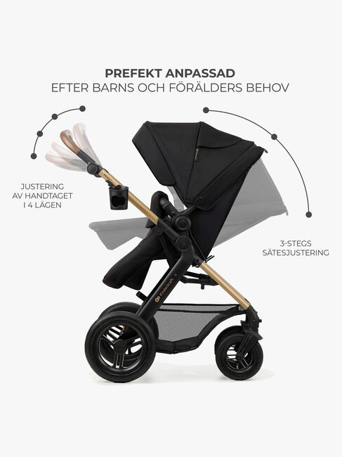 Kinderkraft MOOV 2 Air 3-in-1 Kombikinderwagen, Pure Black