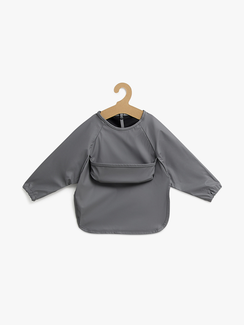 Beemoo CARE Bib Langärmliges Lätzchen, Dark Grey