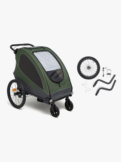 Beemoo Sporty Trail Fahrradanhänger inkl. Jogging-Set, Green