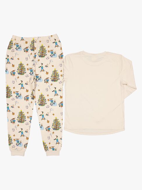Geggamoja Weihnachtspyjama Zweiteilig Pippi Langstrumpf, Beige