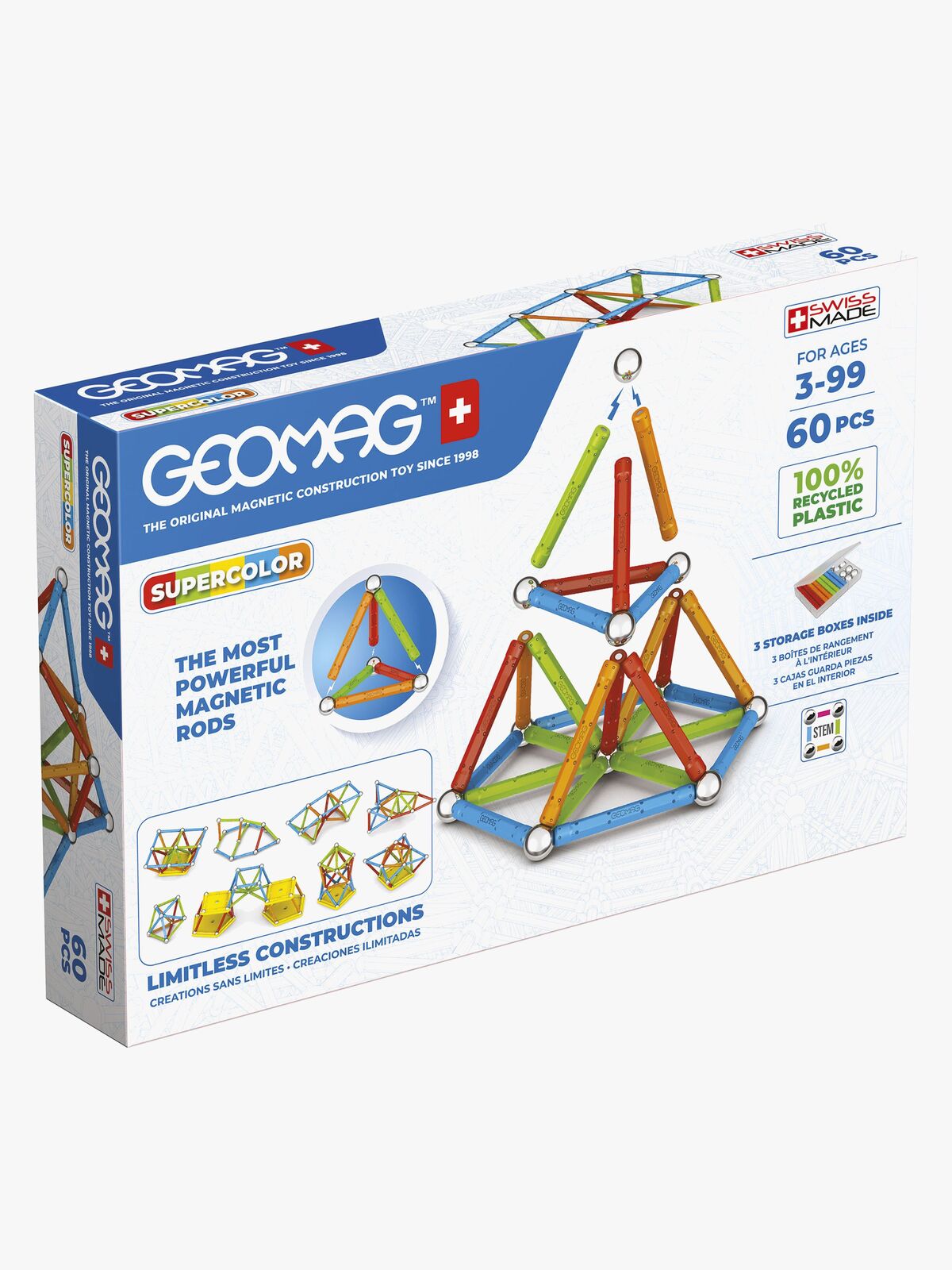 Geomag Supercolor Baukasten 60 Teile