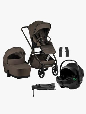 EasyWalker Zoey Kombikinderwagen inkl. Axkid GOKID Babyschale & Basis, Chestnut Brown