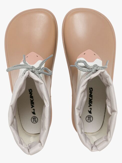 Viking Alv Paw Print Barefoot Gummistiefel, Beige