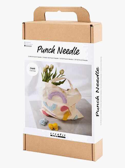 Creativ Company Bastelset Stickerei Stoffbeutel mit Pastellfarben