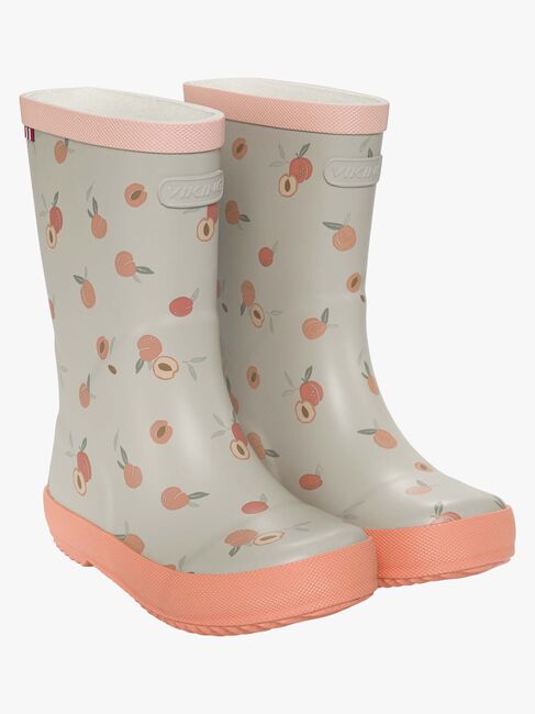 Viking x Kenza Print Gummistiefel, Apricot/Sand