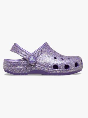 Crocs Classic Fantasy Glitter Kids Pantoffeln, Lila