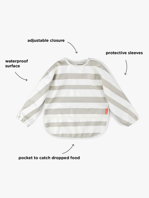 Done By Deer Langärmliges Lätzchen, Stripes Sand