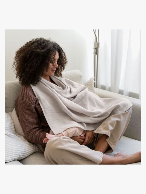 Doomoo Schmusetuch mit Beißring Steppung, Beige