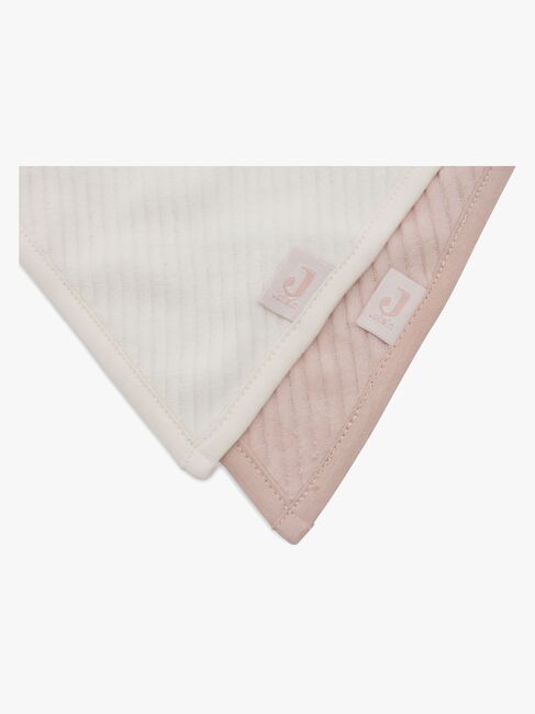 Jollein Velvet Rib Bandana Halstücher 2er-Pack, Wild Rose/Ivory